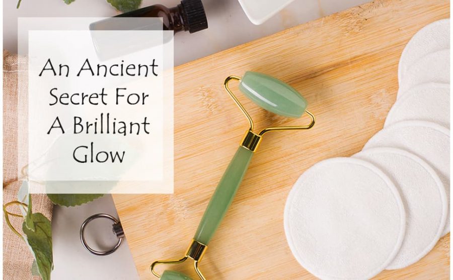 Rodillo de jade o jade roller auténtico, original, doble, 100% natural. Masajeador facial de jade verde para la cara